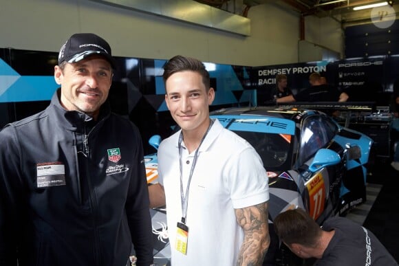 Patrick Dempsey avec le gymnaste Marcel Nguyen avant les 6 Heures du Nürburgring, le 29 août 2015