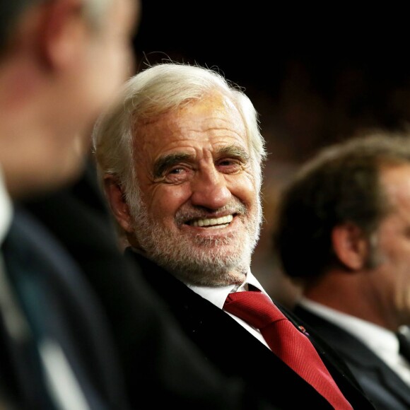 Jean-Paul Belmondo, Vincent Lindon - Soirée d'ouverture de la 7e édition du Festival Lumière 2015 à la Halle Tony-Garnier à Lyon le 12 octobre 2015