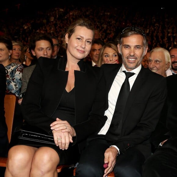 Luana et Paul Belmondo, Jean-Paul Belmondo - Soirée d'ouverture de la 7e édition du Festival Lumière 2015 à la Halle Tony-Garnier à Lyon le 12 octobre 2015.