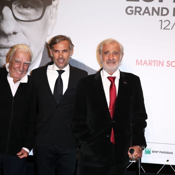 Charles Gérard, Paul Belmondo, Jean-Paul Belmondo - Soirée d'ouverture de la 7e édition du Festival Lumière 2015 à la Halle Tony-Garnier à Lyon le 12 octobre 2015.