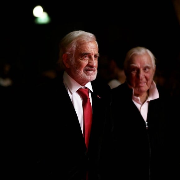 Jean-Paul Belmondo, Charles Gérard - Soirée d'ouverture de la 7e édition du Festival Lumière 2015 à la Halle Tony-Garnier à Lyon le 12 octobre 2015.