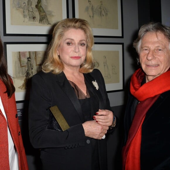 Catherine Deneuve et sa fille Chiara Mastroianni, Roman Polanski - Visite privée de l'exposition "Martin Scorsese" à la cinémathèque française à Paris, le 13 octobre 2015.