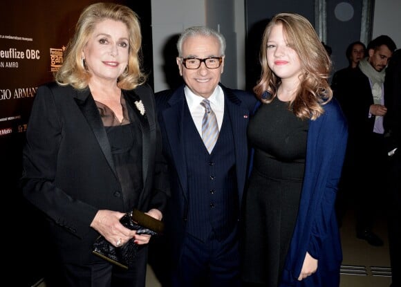 Catherine Deneuve, Martin Scorsese et sa fille Francesca - Visite privée de l'exposition "Martin Scorsese" à la cinémathèque française à Paris, le 13 octobre 2015.