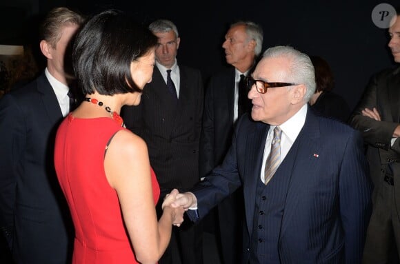 Fleur Pellerin et Martin Scorsese - Visite privée de l'exposition "Martin Scorsese" à la cinémathèque française à Paris, le 13 octobre 2015.