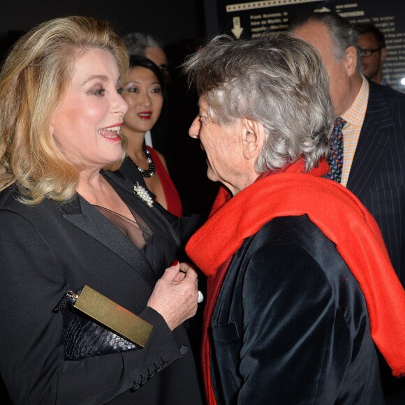 Catherine Deneuve et Roman Polanski - Visite privée de l'exposition "Martin Scorsese" à la cinémathèque française à Paris, le 13 octobre 2015.