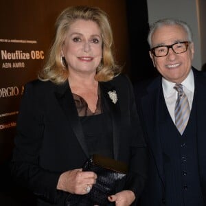 Catherine Deneuve et Martin Scorsese - Visite privée de l'exposition "Martin Scorsese" à la cinémathèque française à Paris, le 13 octobre 2015.