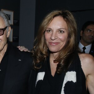 Harvey Keitel et sa femme Daphna Kastner - Visite privée de l'exposition "Martin Scorsese" à la cinémathèque française à Paris, le 13 octobre 2015.