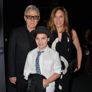 Harvey Keitel, sa femme Daphna Kastner, et leur fils Roman - Visite privée de l'exposition "Martin Scorsese" à la cinémathèque française à Paris, le 13 octobre 2015.