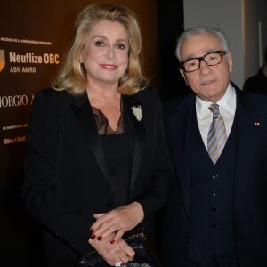 Catherine Deneuve et Martin Scorsese - Visite privée de l'exposition "Martin Scorsese" à la cinémathèque française à Paris, le 13 octobre 2015.