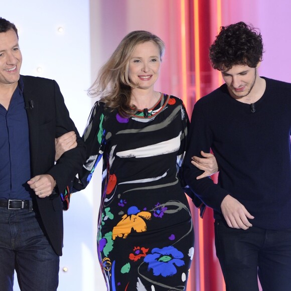 Dany Boon, Julie Delpy et Vincent Lacoste - Enregistrement de l'émission "Vivement Dimanche" à Paris le 14 octobre 2015 et qui sera diffusée le 18 Octobre 2015.