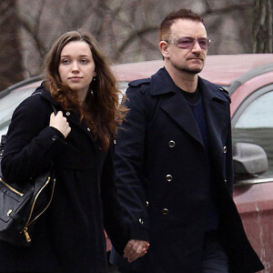 Bono et sa fille Jordan Hewson dans les rues de New York, le 8 mars 2009