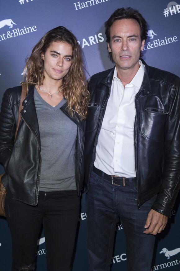 Exclusif - Anthony Delon et sa fille Alyson Le Borges - Inauguration de la boutique Harmont & Blaine à Paris, mardi 13 octobre 2015. La marque italienne Harmont & Blaine a inauguré sa première boutique française au 35 boulevard des Capucines..