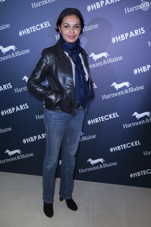 Exclusif - Saïda Jawad - Inauguration de la boutique Harmont & Blaine à Paris, mardi 13 octobre 2015. La marque italienne Harmont & Blaine a inauguré sa première boutique française au 35 boulevard des Capucines.