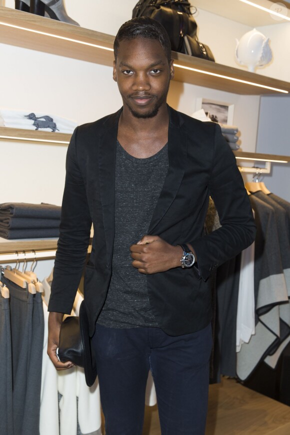 Exclusif - Ahmed Dramé - Inauguration de la boutique Harmont & Blaine à Paris, mardi 13 octobre 2015. La marque italienne Harmont & Blaine a inauguré sa première boutique française au 35 boulevard des Capucines.