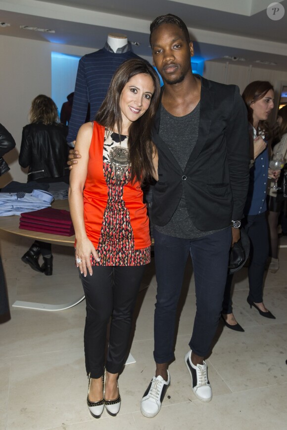 Exclusif - Fabienne Carat et Ahmed Dramé - Inauguration de la boutique Harmont & Blaine à Paris, mardi 13 octobre 2015. La marque italienne Harmont & Blaine a inauguré sa première boutique française au 35 boulevard des Capucines.