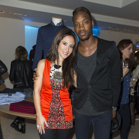 Exclusif - Fabienne Carat et Ahmed Dramé - Inauguration de la boutique Harmont & Blaine à Paris, mardi 13 octobre 2015. La marque italienne Harmont & Blaine a inauguré sa première boutique française au 35 boulevard des Capucines.