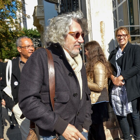 Alain Chabat sur le tournage de La Sortie de l'Usine Lumière à Lyon, le 17 octobre 2015.