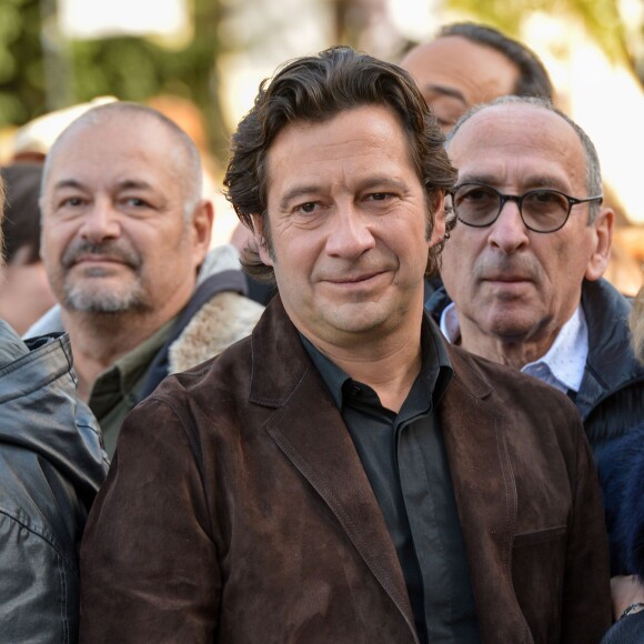Laurent Gerra sur le tournage de La Sortie de l'Usine Lumière à Lyon, le 17 octobre 2015.