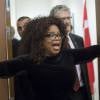 Oprah Winfrey - Mogens Lykketoft , l'homme politique danois, membre du Parti social-démocrate qu'il a présidé de 2002 à 2005, rencontre Oprah Winfrey à New York, le 15 octobre 2015
