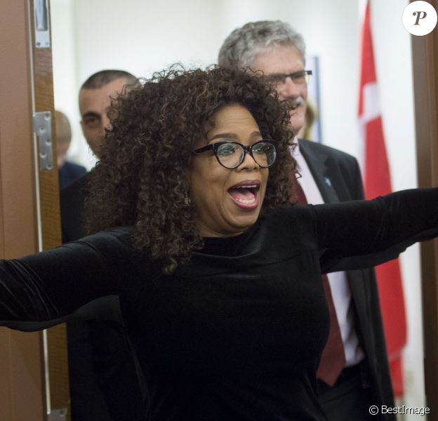 Oprah Winfrey - Mogens Lykketoft , l'homme politique danois, membre du Parti social-démocrate qu'il a présidé de 2002 à 2005, rencontre Oprah Winfrey à New York, le 15 octobre 2015