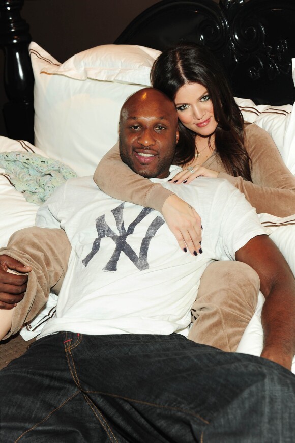 Khloé Kardashian et Lamar Odom lors de la soirée d'Halloweeen chez les Kardashian à Los Angeles, le 31 octobre 2009