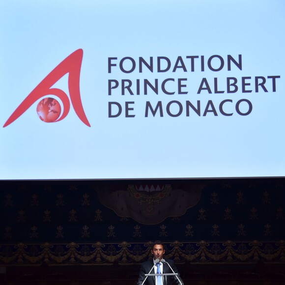 Pierre Frolla, champion du monde d'apnée, participait à la cérémonie de remise du Blue Legacy Award au prince Albert II de Monaco dans le cadre du Blue Ocean Film Festival 2015, le 6 novembre 2015 au Musée océanographique de Monaco. © Bruno Bebert / Bestimage