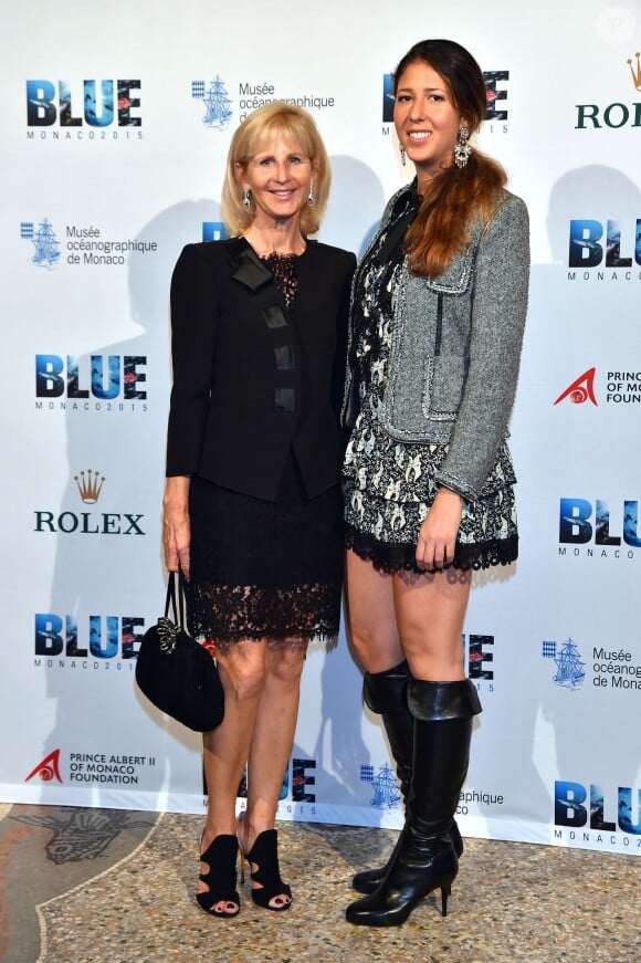 Helga Piaget et sa fille Fiona Ai à la cérémonie de remise du Blue Legacy Award au prince Albert II de Monaco dans le cadre du Blue Ocean Film Festival 2015, le 6 novembre 2015 au Musée Océanographique de Monaco. ©Bruno Bebert / BestImage