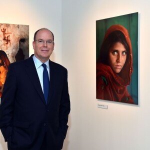 Le prince Albert II de Monaco visitait le 6 novembre 2015 l'exposition photographique de Steve McCurry "Regards" dans la salle d'exposition du Quai Antoine 1er à Monaco © Bruno Bebert / Bestimage