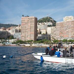 Exclusif - Le prince Albert II de Monaco a participé à une plongée anniversaire à l'occasion des 40 ans de l'AMPN (Association Monégasque pour la Protection de la Nature) entouré d'une vingtaine de plongeurs - dont son ami Pierre Frolla - dans les eaux de la réserve du Larvotto, le 20 octobre 2015. © Jean-Michel Mille / Palais Princier / Bestimage