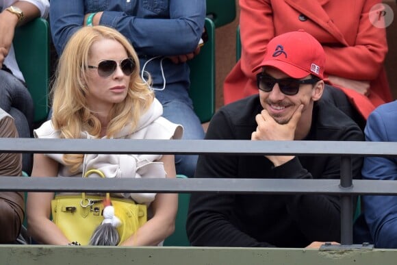 Zlatan Ibrahimovic of PSG and his wife Helena Seger watching a game during the day five of the French Tennis Open at Roland-Garros arena in Paris, France on May 28, 2015. Photo by Laurent Zabulon/ABACAPRESS.COM29/05/2015 - Paris