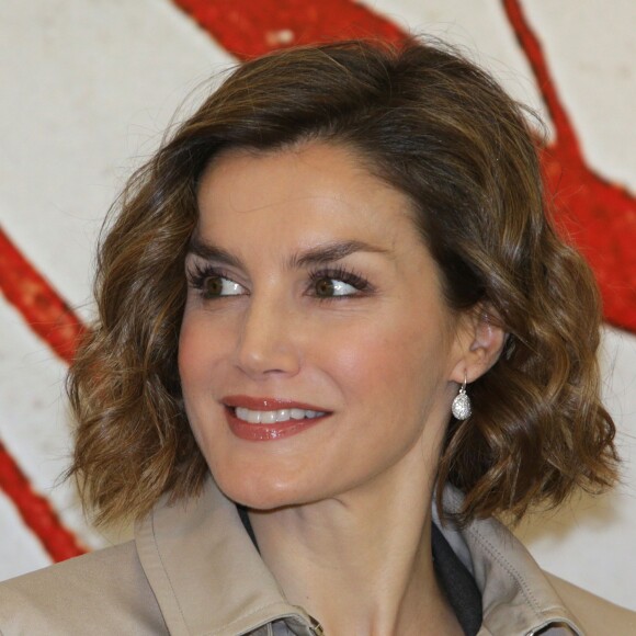 La reine Letizia d'Espagne à la Bibliothèque nationale à Madrid le 3 novembre 2015 pour la première table ronde du séminaire "Coopération espagnole 2030 : l'Espagne et le nouvel agenda du développement durable".