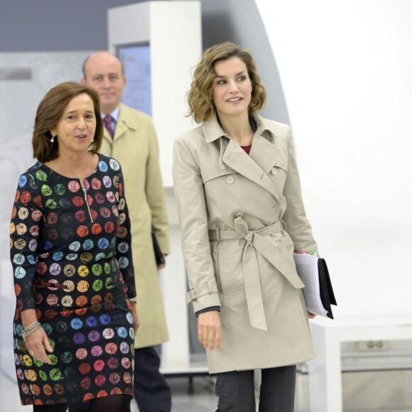 La reine Letizia d'Espagne à la Bibliothèque nationale à Madrid le 3 novembre 2015 pour la première table ronde du séminaire "Coopération espagnole 2030 : l'Espagne et le nouvel agenda du développement durable".