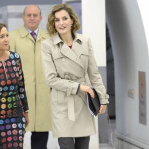 La reine Letizia d'Espagne à la Bibliothèque nationale à Madrid le 3 novembre 2015 pour la première table ronde du séminaire "Coopération espagnole 2030 : l'Espagne et le nouvel agenda du développement durable".