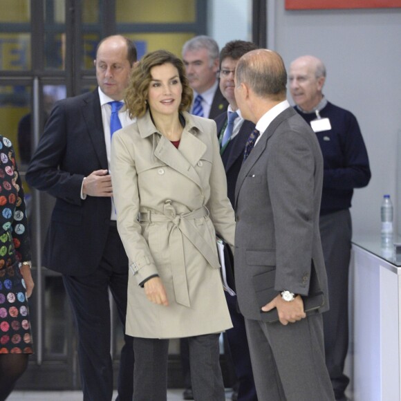 La reine Letizia d'Espagne à la Bibliothèque nationale à Madrid le 3 novembre 2015 pour la première table ronde du séminaire "Coopération espagnole 2030 : l'Espagne et le nouvel agenda du développement durable".