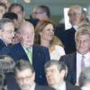 Le roi Juan Carlos Ier d'Espagne lors de Real Madrid - PSG en Ligue des Champions le 3 novembre 2015 à Santiago Bernabeu.