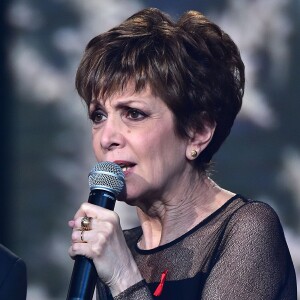 Exclusif - Catherine Laborde, aux Folies Bergère à Paris, le 11 mars 2015.