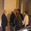 Exclusif - Alain Delon , Anthony Delon et ses deux filles Lou et Liv - Le clan Delon réuni à l'occasion des 50 ans de Anthony Delon au Mandarin Hotel. Paris le 2 octobre 2014