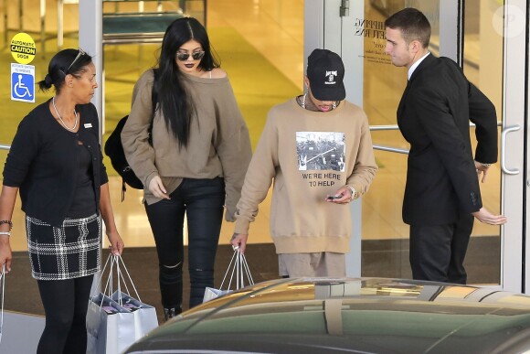 Kylie Jenner et Tyga à Canoga Park, Los Angeles, le 4 novembre 2015.