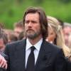 Jim Carrey lors des funérailles de sa compagne Cathriona White, au sein de l'église Our Lady of Fatima dans son village natal de Cappawhite, à Tipperary, en Irlande, le 10 octobre 2015