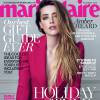 Amber Heard en couverture du Marie Claire américain, numéro de décembre 2015.