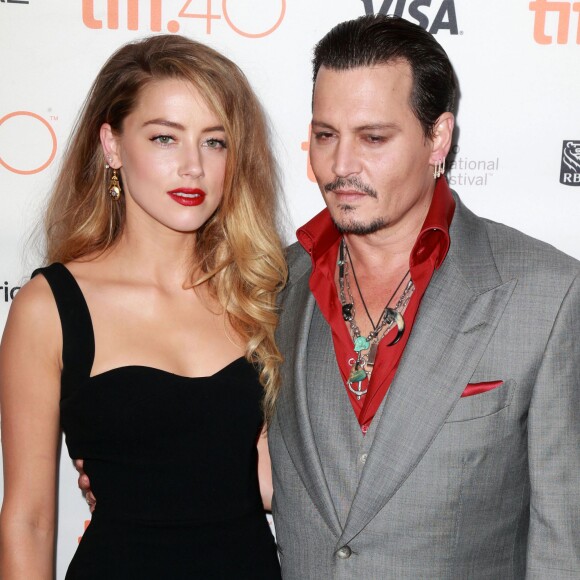 Amber Heard et son mari Johnny Depp - Avant-première du film "Black Mass" lors du Festival International du film de Toronto, le 14 septembre 2015.