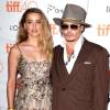 Johnny Depp et sa compagne Amber Heard au festival international du film de Toronto (TIFF) le 12 septembre 2015