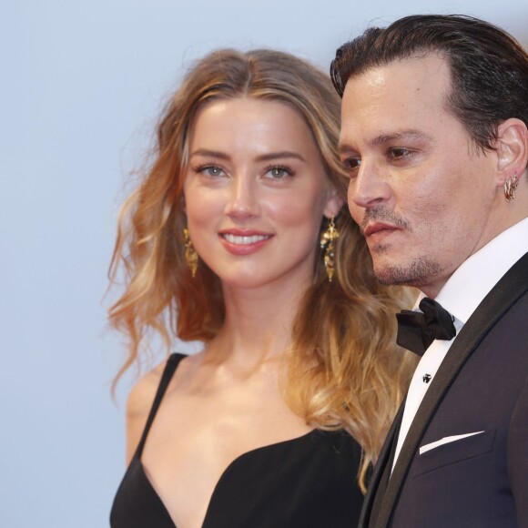 Amber Heard et son mari Johnny Depp - Première du film Black Mass (Strictly Criminal) lors du 72e festival du film de Venise (la Mostra), le 4 septembre 2015.