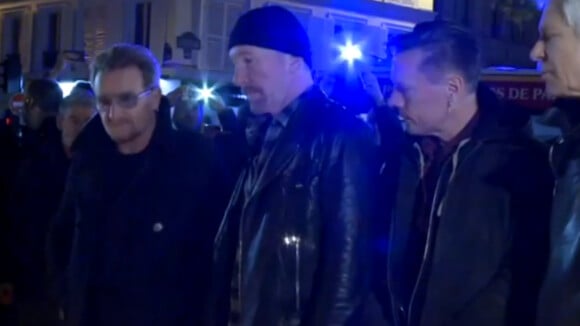 Attentats à Paris : U2 au Bataclan pour rendre hommage aux victimes