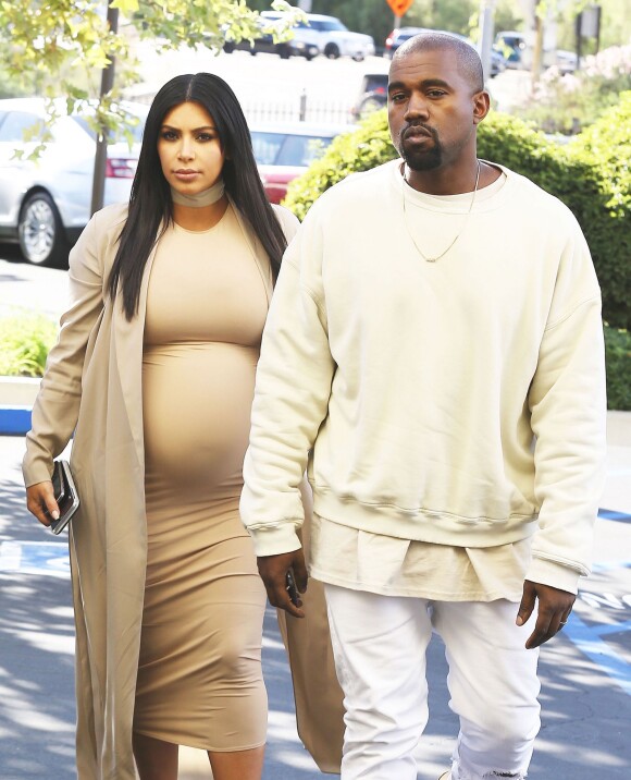 Kim Kardashian et son mari Kanye West à Thousand Oaks, le 21 octobre 2015.