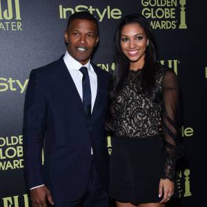 Jamie Foxx et sa fille Corinne lors de la soirée "HFPA & InStyle Celebrate the 2016 Golden Globe Awards Season" à Los Angeles le 17 novembre 2015