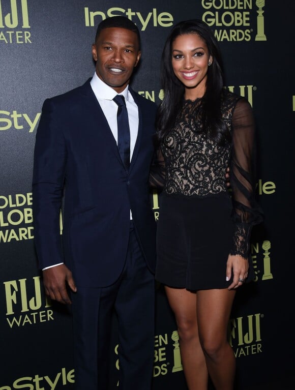 Jamie Foxx et sa fille Corinne lors de la soirée "HFPA & InStyle Celebrate the 2016 Golden Globe Awards Season" à Los Angeles le 17 novembre 2015