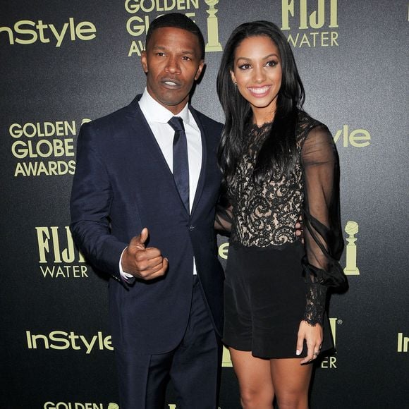 Jamie Foxx et sa fille Corinne lors de la soirée "HFPA & InStyle Celebrate the 2016 Golden Globe Awards Season" à Los Angeles le 17 novembre 2015