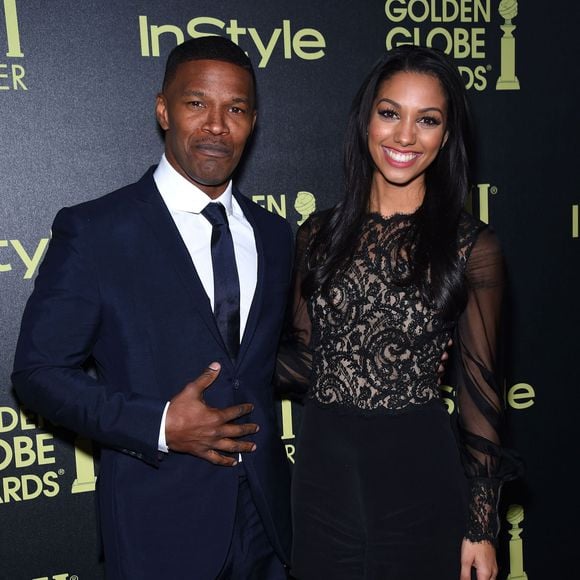 Jamie Foxx et sa fille Corinne lors de la soirée "HFPA & InStyle Celebrate the 2016 Golden Globe Awards Season" à Los Angeles le 17 novembre 2015