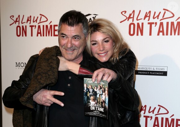 Jean-Marie Bigard et sa femme Lola Marois, au UGC Normandie sur les Champs-Elysées à Paris le 31 mars 2014.